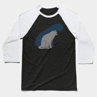 Chartreux Silver Grey Cat with Tiger Shadow Baseball T-Shirt